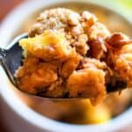 a spoonful of sweet potato casserole