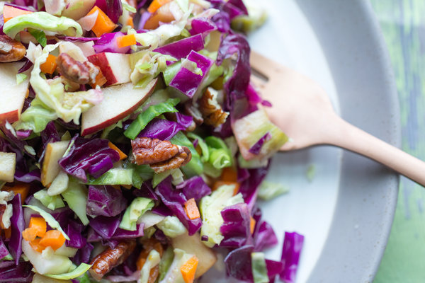Brussels Sprouts Slaw with Maple Mustard Vinaigrette