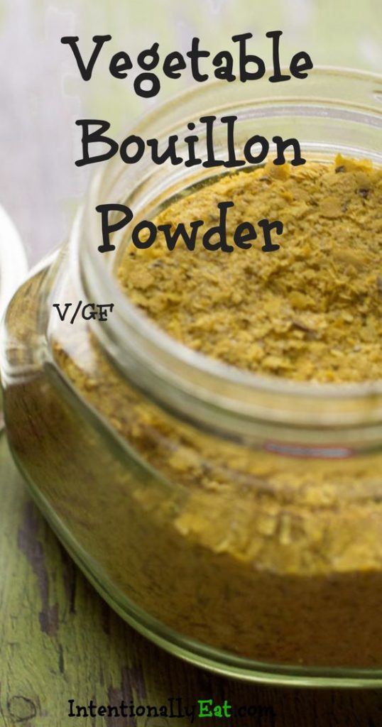 vegetable bouillon powder in a glass jar
