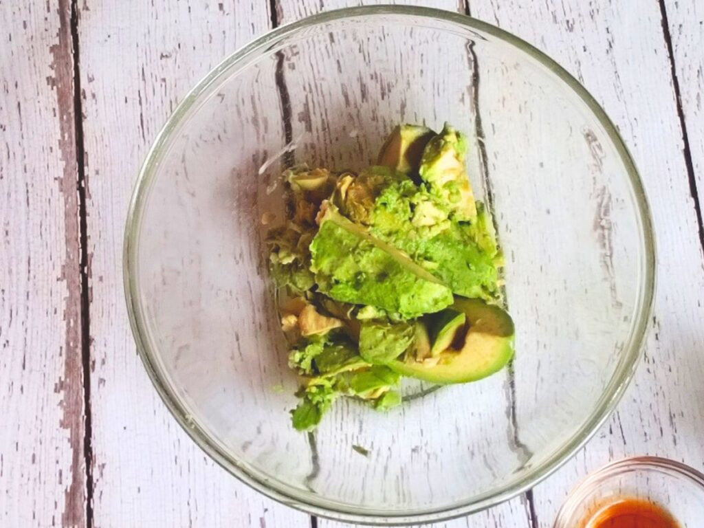 mashed avocado in a bowl