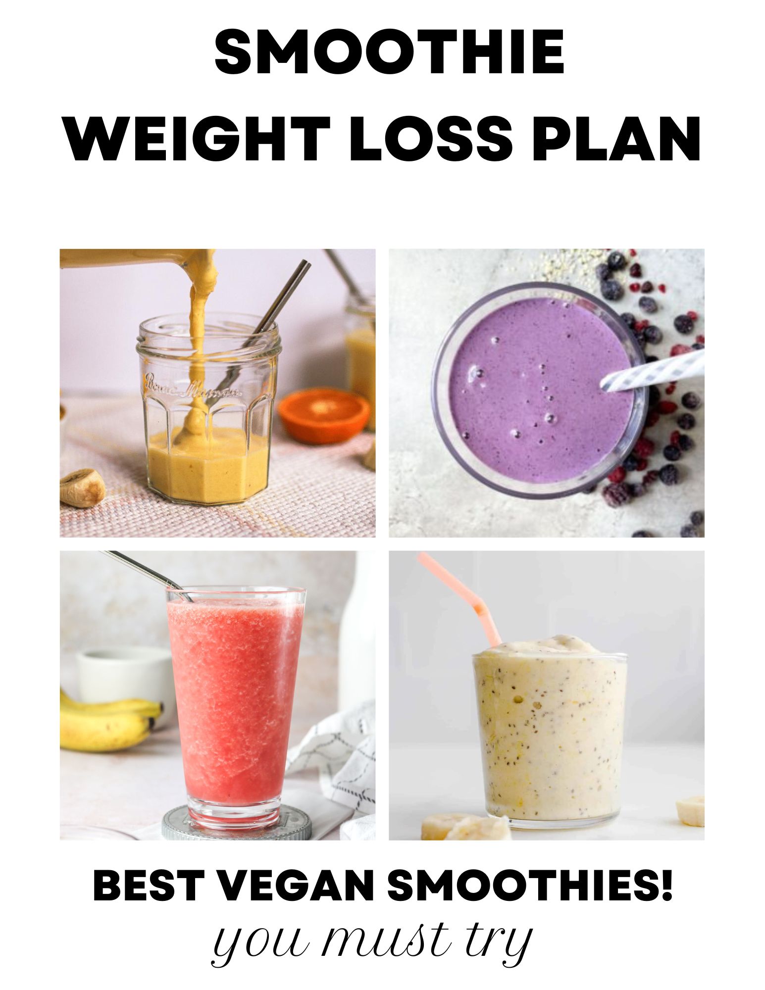 Smoothie weight loss plan pinterest pin