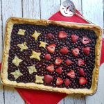 sugar free blueberry slab pie with stars as decoration