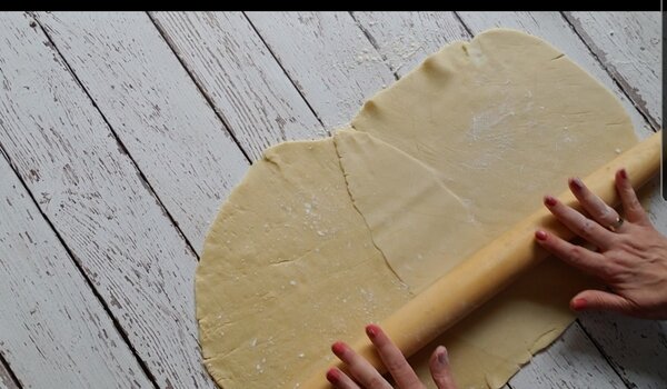 vegan pie crust being rolled out