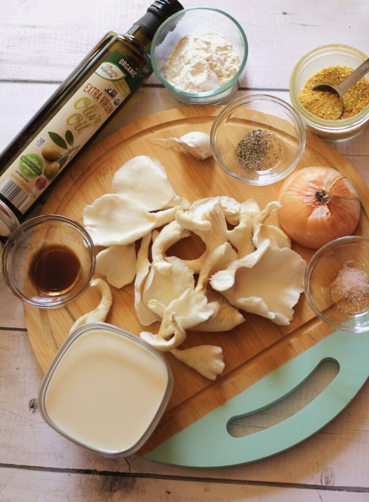 ingredients for vegan cream of mushroom soup