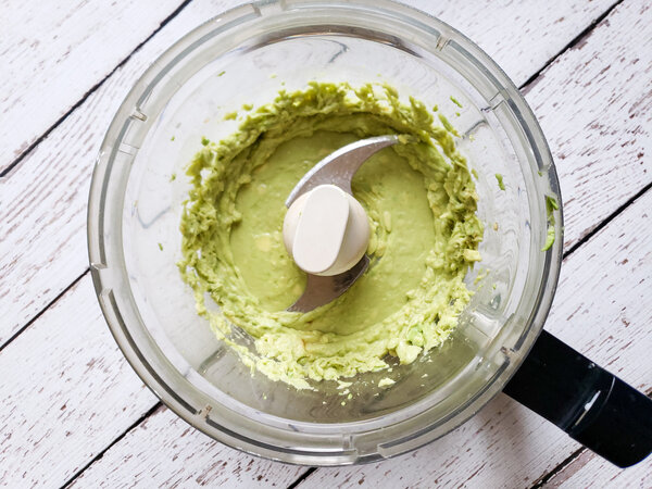 avocado blended in a food processor