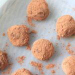 chocolate truffles on parchment paper
