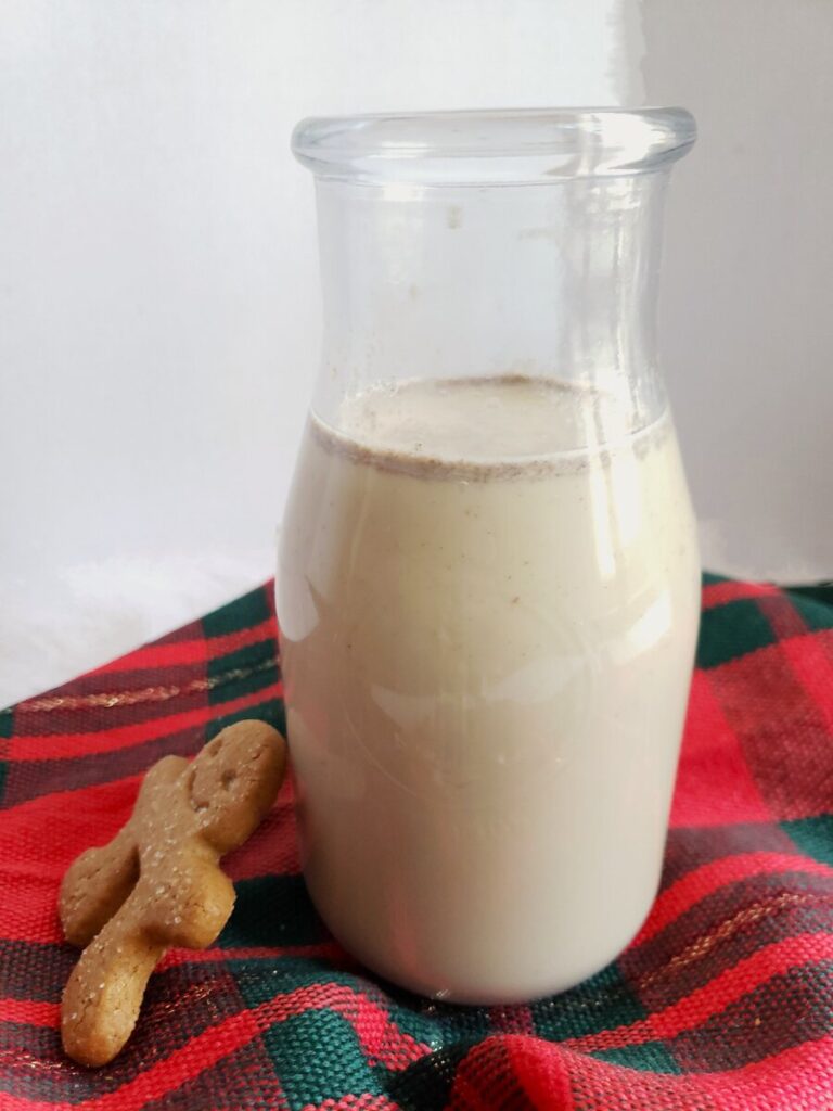 gingerbread coffee creamer in a glass jar