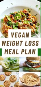 vegan weight loss meal plan pin
