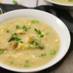 potato soup in bowls