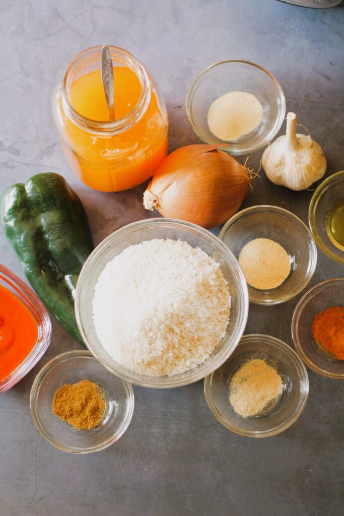 ingredients for vegan mexican rice