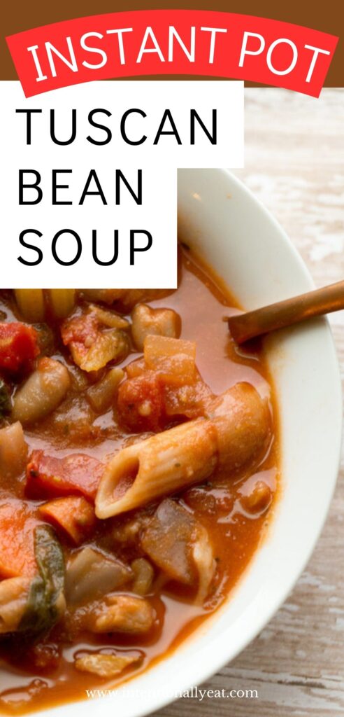 instant pot bean soup vegetarian recipe pin for pinterest