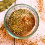 old bay substitute spice mix in a glass container