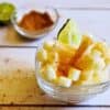 Mexican Fruit Seasoning sprinkled over jicama