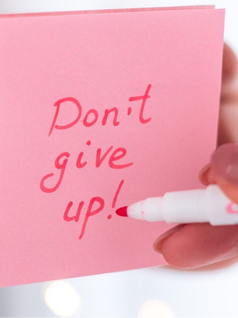 hand writing don't give up