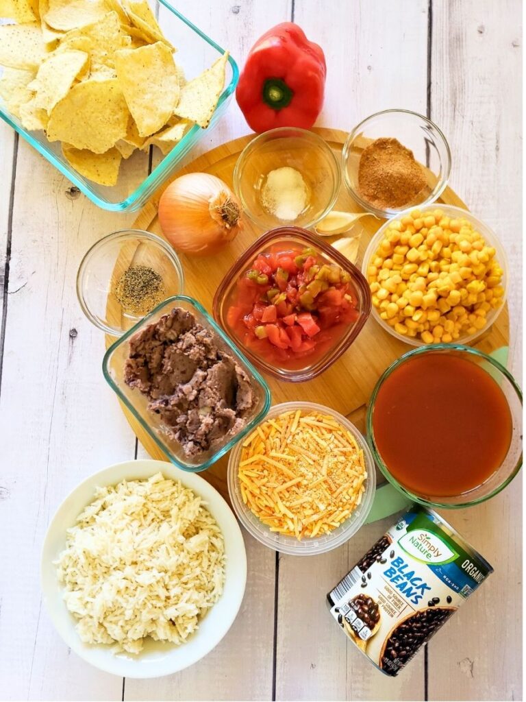 ingredients for a healthy taco salad casserole recipe