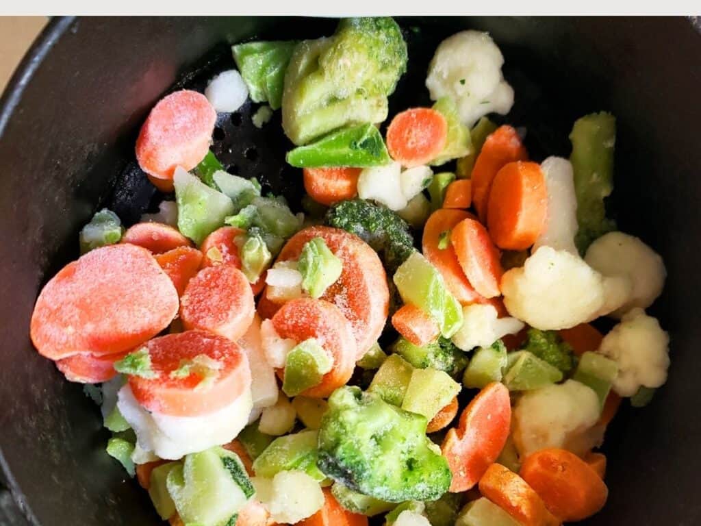 frozen vegetables in an air fryer