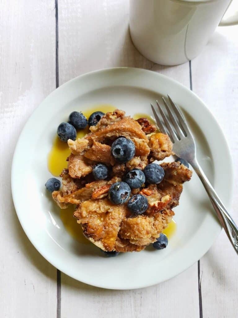 slow cooker french toast casserole with blueberries 