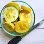 squash and zucchini in a serving dish