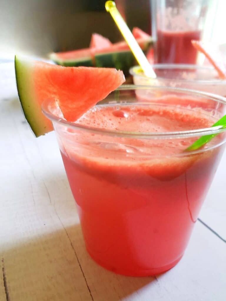 a glass of Mexican watermelon water