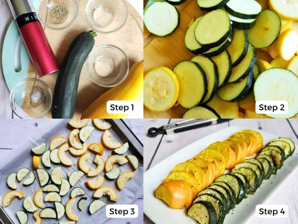 step by step directions for roasting zucchini and squash