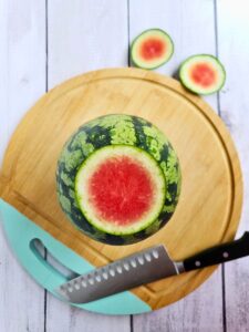 sliced watermelon on a cutting board