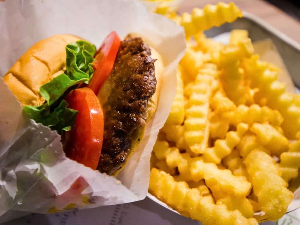 shake shack vegan burger and fries