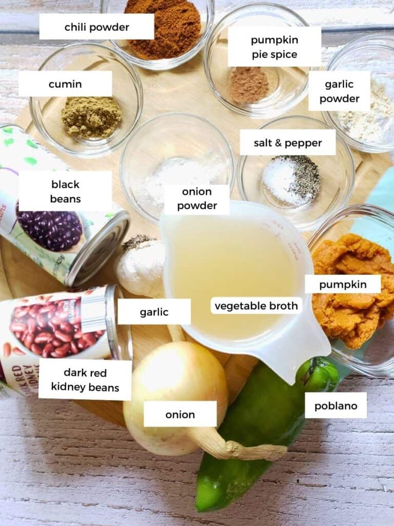 ingredients for black bean chili recipe no tomatoes