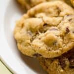 vegan chocolate chip cookies on a plate
