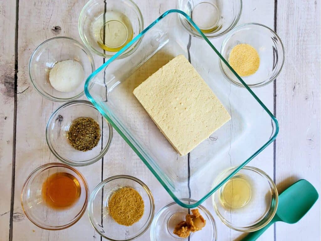 ingredients for vegan feta cheese