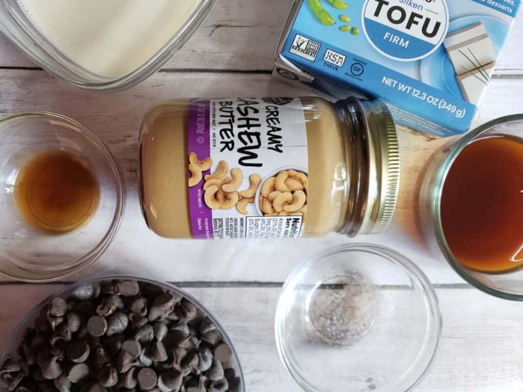 ingredients for tofu cheesecake filling
