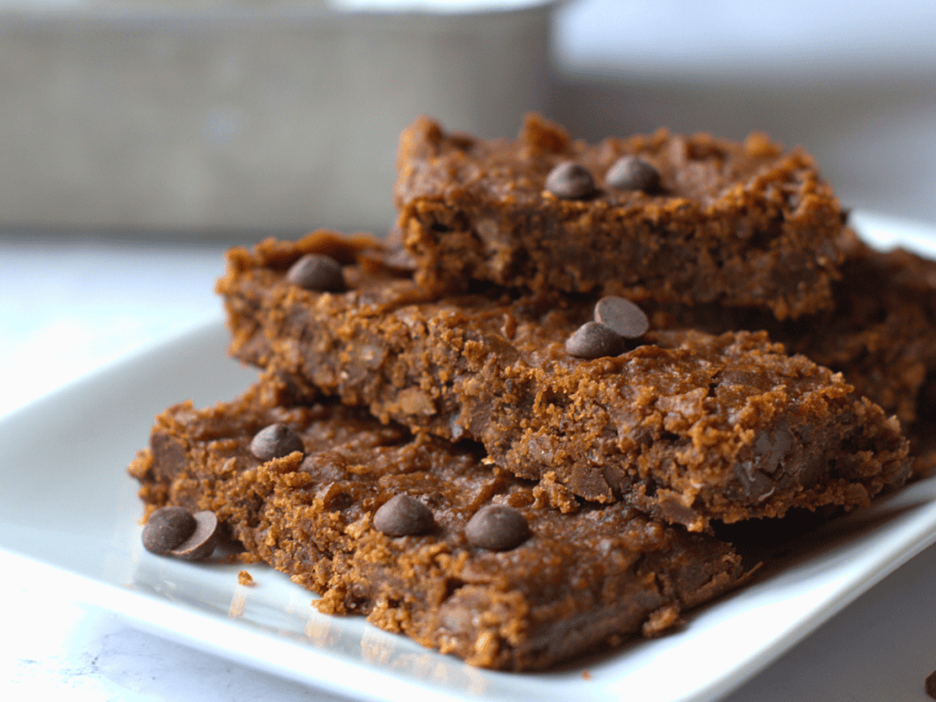 a plateful of healthy vegan brownies
