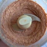 blended black eyed peas in a food processor