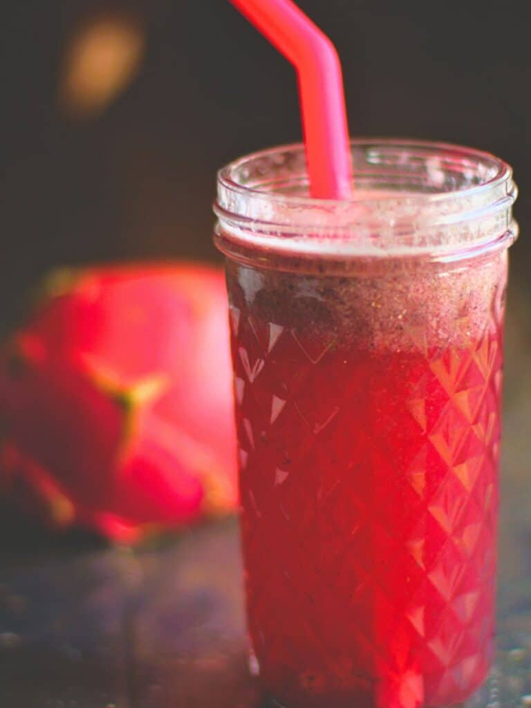copycat starbucks dragon fruit refresher in a glass