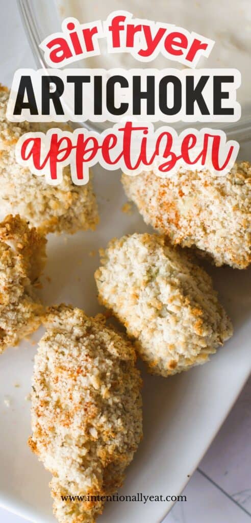air fryer artichoke bites pin for pinterest