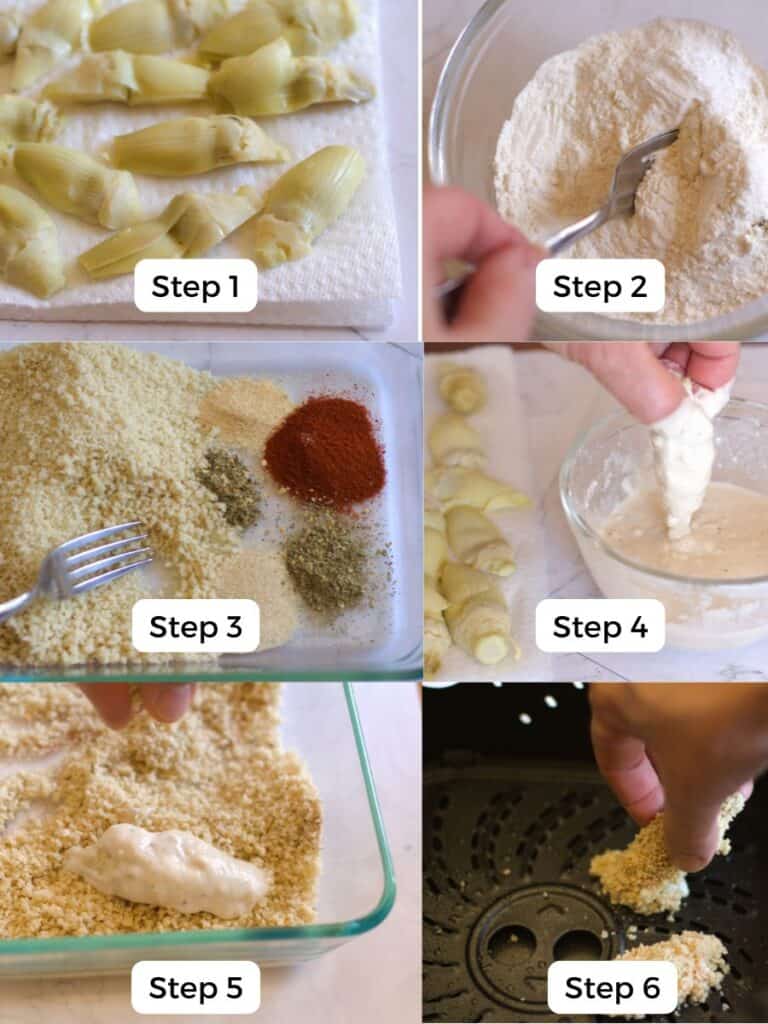 step by step directions for making air fryer artichoke recipe