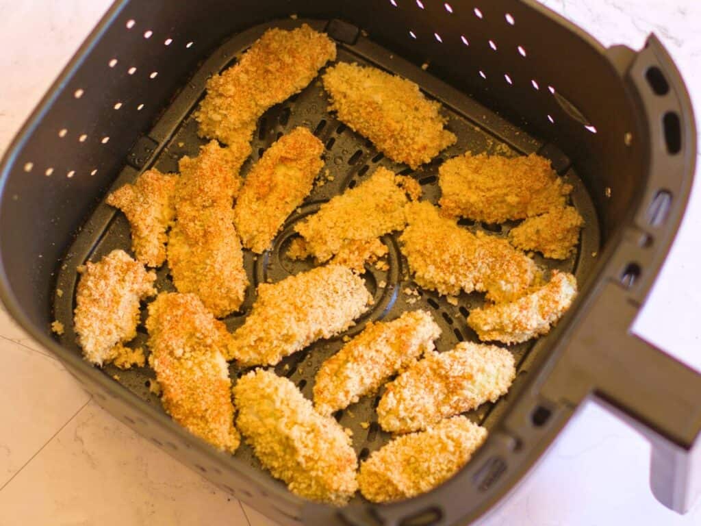 breaded artichokes in an air fryer