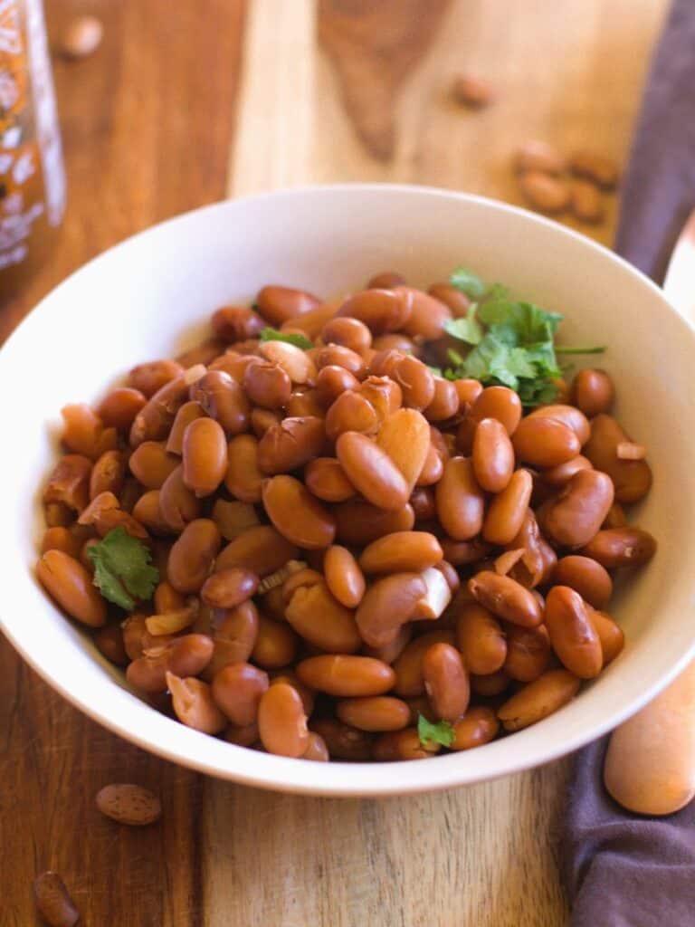 a bowl of pinto beans