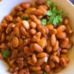 a bowl of cooked pinto beans