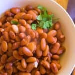 a bowl of cooked pinto beans