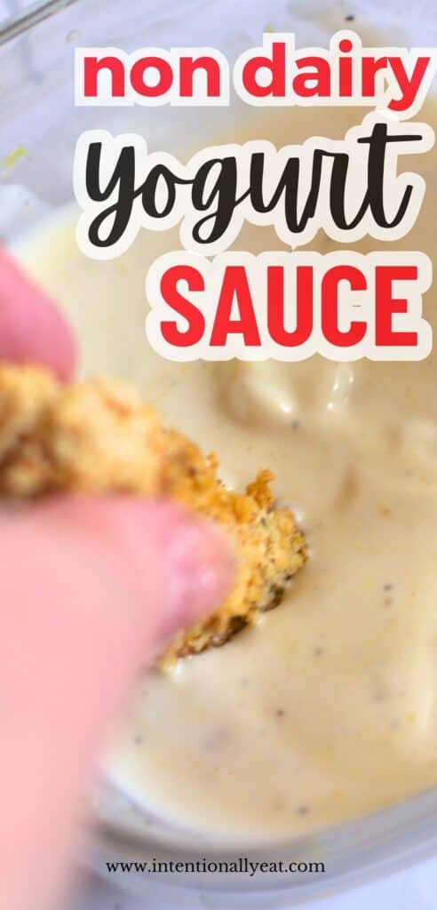 dairy free yogurt sauce recipe pin for pinterest