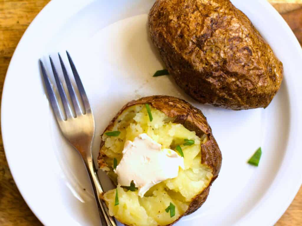 air fried potatoes on a plate