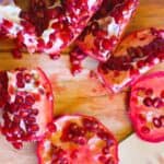 a pomegranate broken into pieces