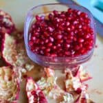 a bowl of pomegranate arils