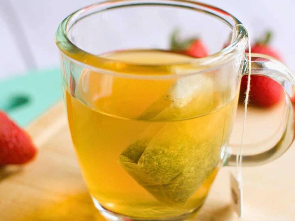 a cup of green tea