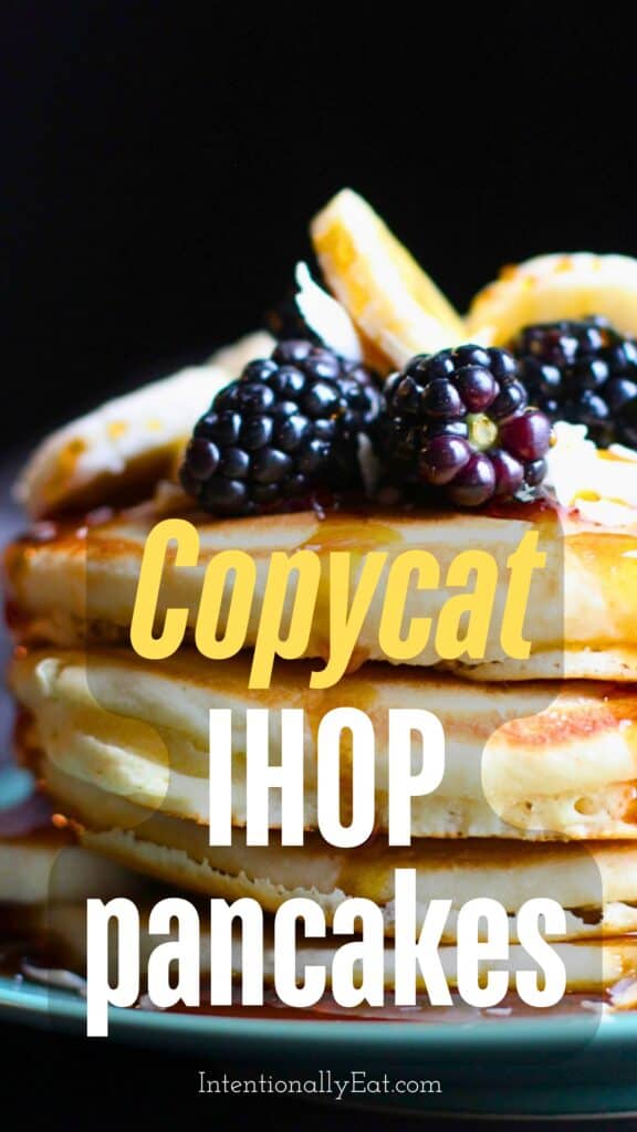Copycat IHOP pancake recipe without buttermilk pin for pinterest