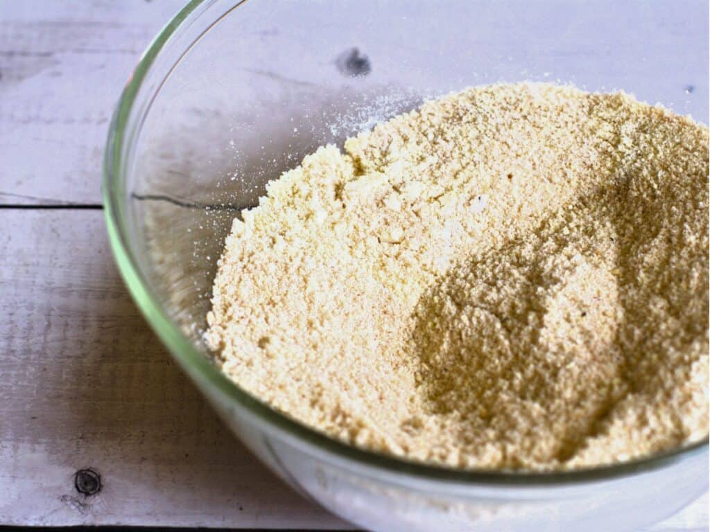 dry ingredients for keto banana bread in a bowl