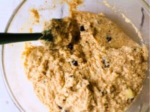 keto banana bread mixture in a bowl