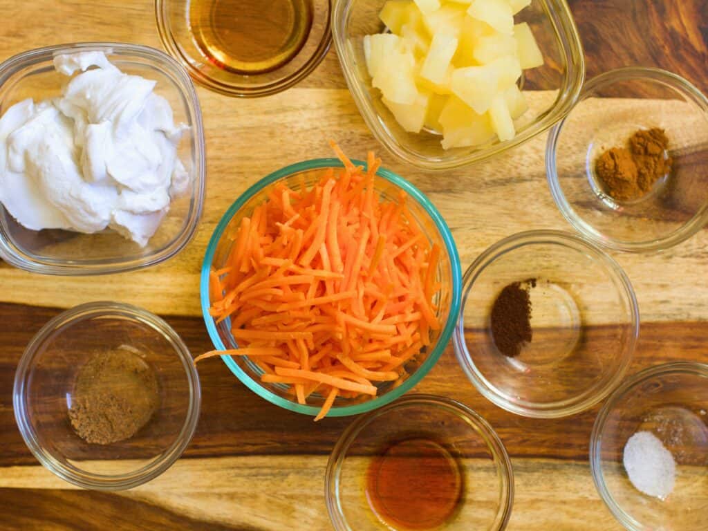 ingredients for carrot cake vegan dip recipes