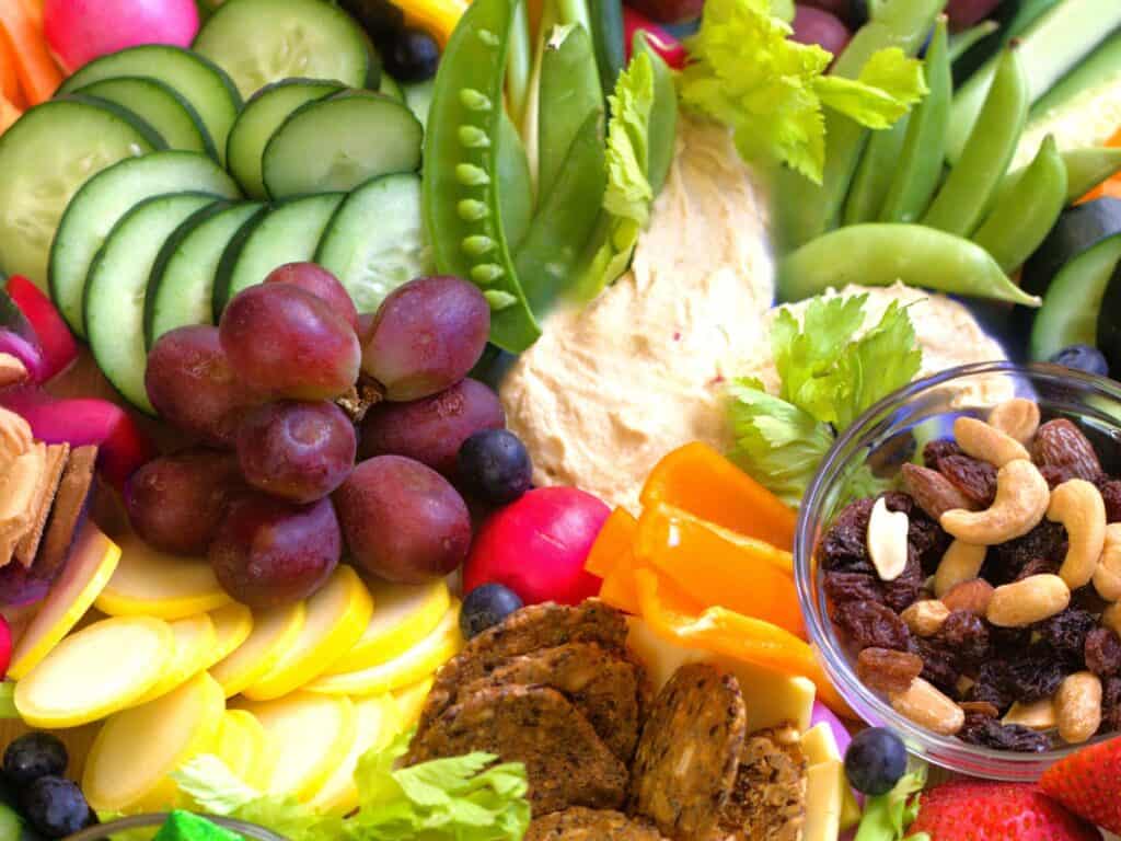 charcuterie board with dip