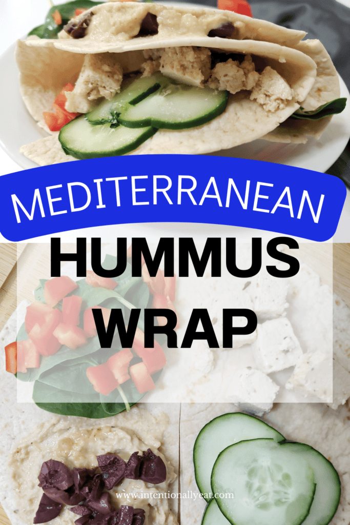 hummus wrap recipe pin for pinterest